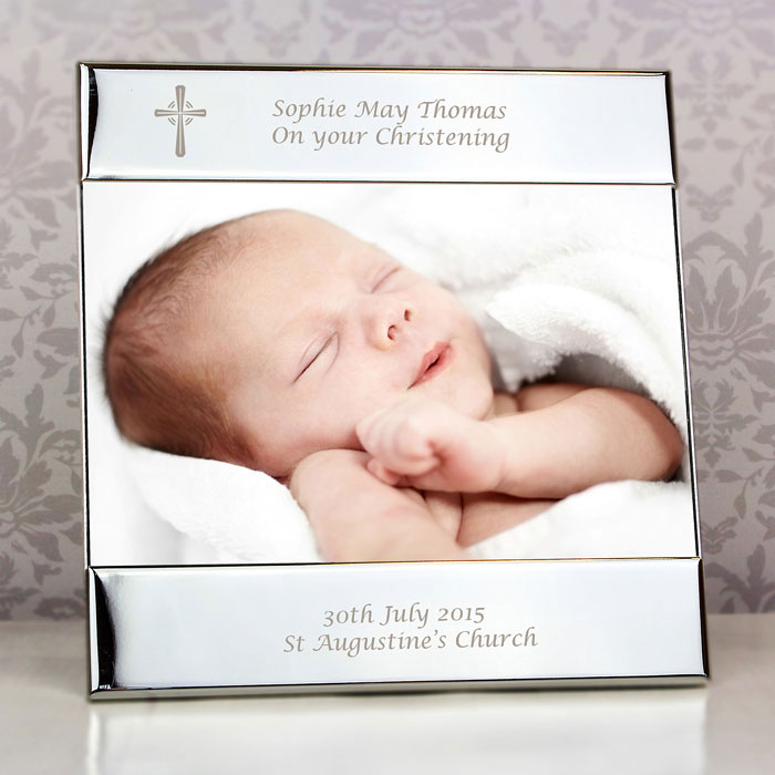 Personalised Silver Cross 6x4 Inch Photo Frame