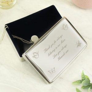 Personalised Silver Plated Butterfly Jewellery Box