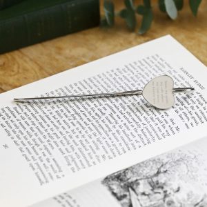 Personalised Silver Plated Heart Bookmark