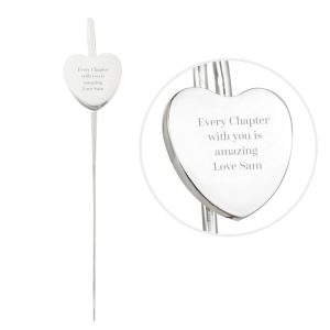 Personalised Silver Plated Heart Bookmark