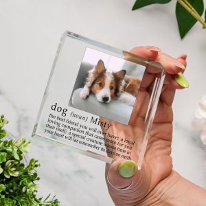 Definition of a Dog Personalised Glass Photo Token
