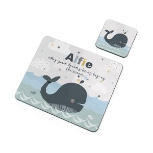 Personalised Whale Placemat & Coaster Set