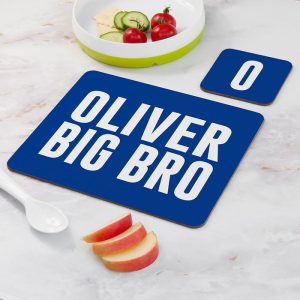 Boy's Personalised Big Brother, Little Brother Placemat Set
