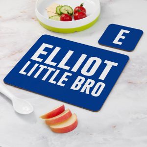 Boy's Personalised Big Brother, Little Brother Placemat Set