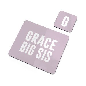 Girl's Personalised Big Sister or Little Sister Placemat Set