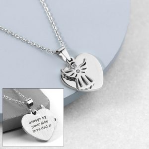Personalised Silver Plated Guardian Angel Necklace