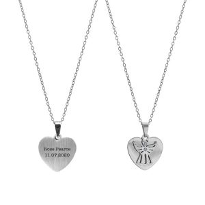 Personalised Silver Plated Guardian Angel Necklace