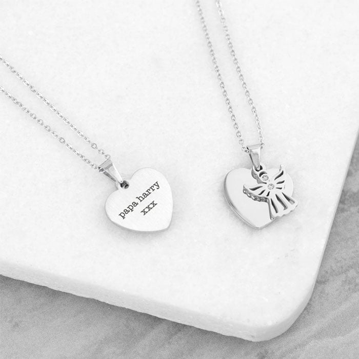 Personalised Silver Plated Guardian Angel Necklace