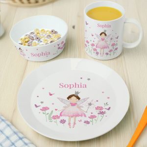 Personalised Fairy Princess BPA Free Plastic Breakfast Set