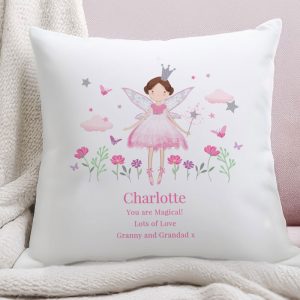 Girl's Personalised Fairy Princess Cushion