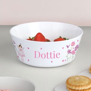 Girl's Personalised Fairy Princess BPA-Free Plastic Bowl