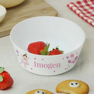 Girl's Personalised Fairy Princess BPA-Free Plastic Bowl