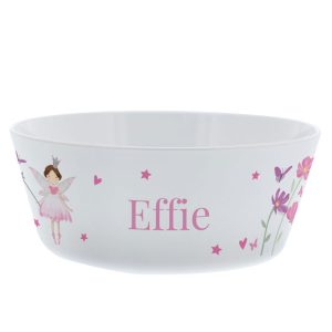 Girl's Personalised Fairy Princess BPA-Free Plastic Bowl