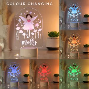 Girl's Personalised Fairy Princess LED Colour Changing Light