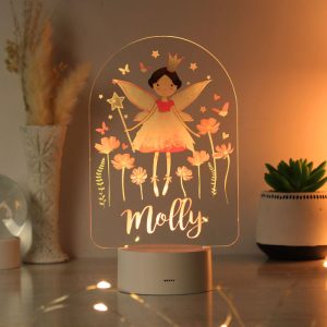 Girl's Personalised Fairy Princess LED Colour Changing Light