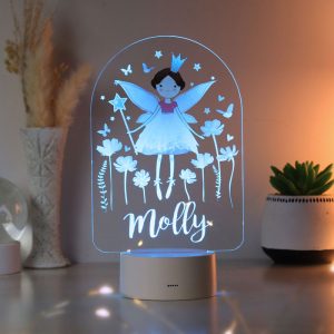 Girl's Personalised Fairy Princess LED Colour Changing Light