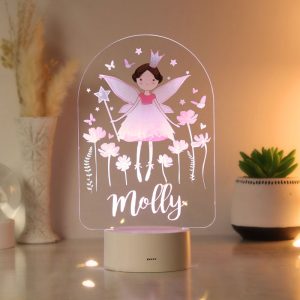 Girl's Personalised Fairy Princess LED Colour Changing Light