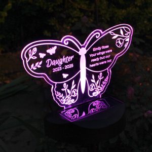Personalised Butterfly Memorial Solar Light