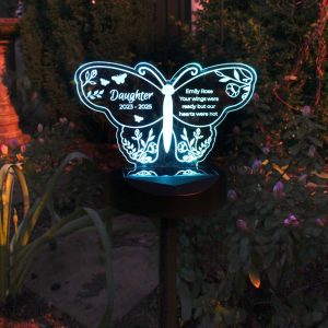 Personalised Butterfly Memorial Solar Light