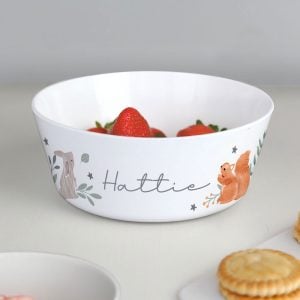 Personalised Woodland Animals Plastic BPA Free Bowl