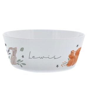 Personalised Woodland Animals Plastic BPA Free Bowl