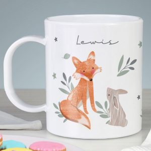 Personalised Woodland Animals Plastic BPA Free Mug