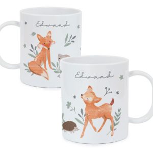 Personalised Woodland Animals Plastic BPA Free Mug