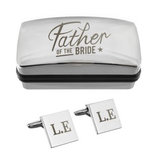 Personalised Father of the Bride Wedding Cufflinks & Box Set
