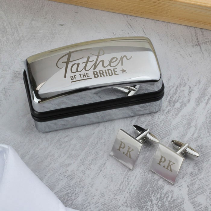 Personalised Father of the Bride Wedding Cufflinks & Box Set