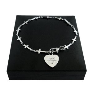 Bracelet with Cross Link Chain for First Holy Communion