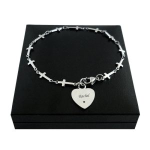 Bracelet with Cross Link Chain for First Holy Communion