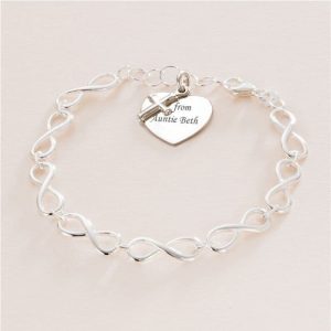 Engraved Silver Communion or Confirmation Charm Bracelet