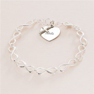 Engraved Silver Communion or Confirmation Charm Bracelet