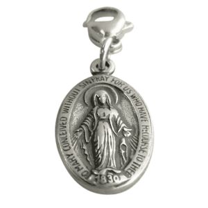 Sterling Silver Miraculous Medal Charm Bracelet