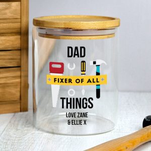 Personalised Fixer of All Things Glass Storage Jar
