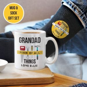 Personalised Fixer of All Things Mug & Socks Set Men's Gift