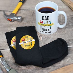 Personalised Fixer of All Things Mug & Socks Set Men's Gift