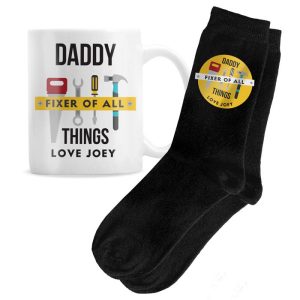 Personalised Fixer of All Things Mug & Socks Set Men's Gift