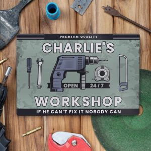 Personalised Workshop Metal Sign Men's Gift