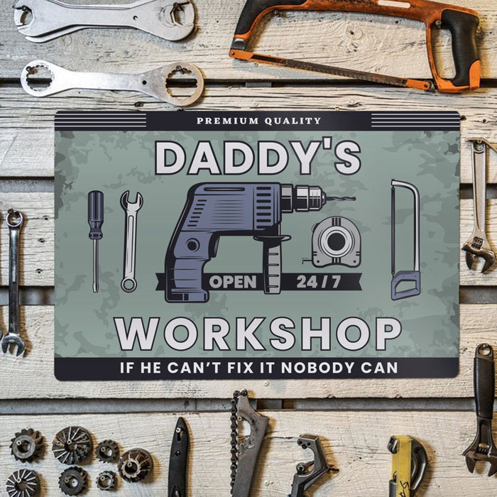 Personalised Workshop Metal Sign Men's Gift