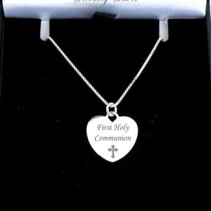 Sterling Silver Personalised First Holy Communion Necklace