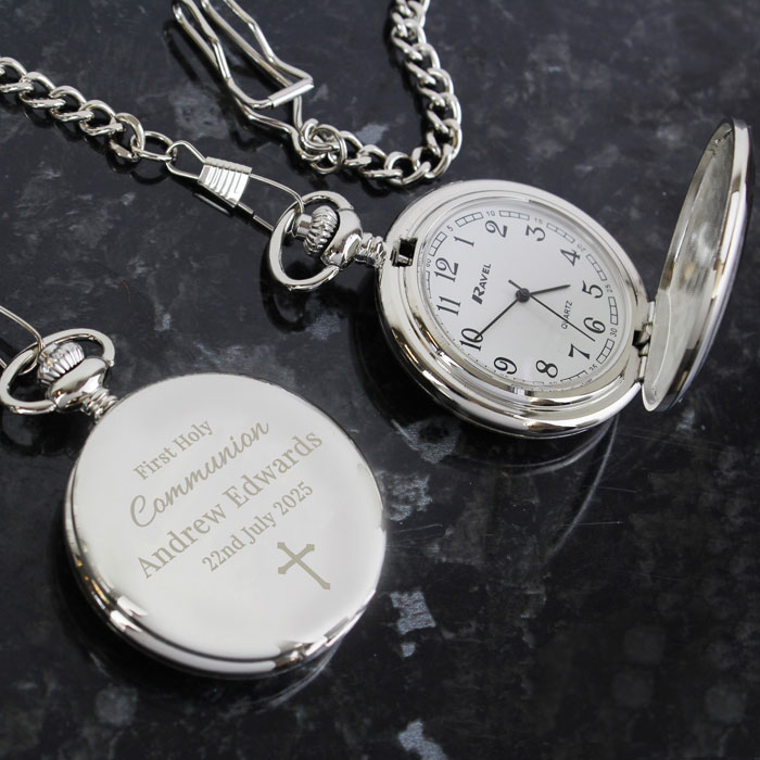 Boy's Personalised Holy Communion Pocket Watch
