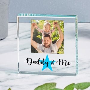 Daddy & Me Glass Photo Token Father's Day, New Dad Gift