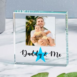 Daddy & Me Glass Photo Token Father's Day, New Dad Gift