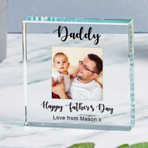 Happy Father's Day Personalised Glass Photo Keepsake Token