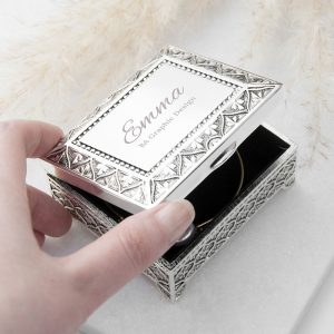 Girl's Personalised Graduation Silver Plated Trinket Box