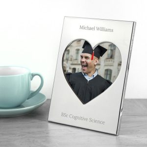Personalised Graduation Silver Plated Heart Photo Frame