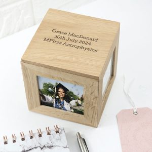 Personalised Graduation Wooden Photo Cube