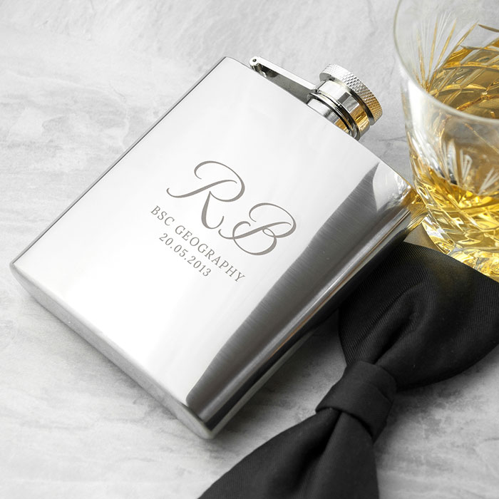 Personalised Graduation Hip Flask 6oz Stainless Steel