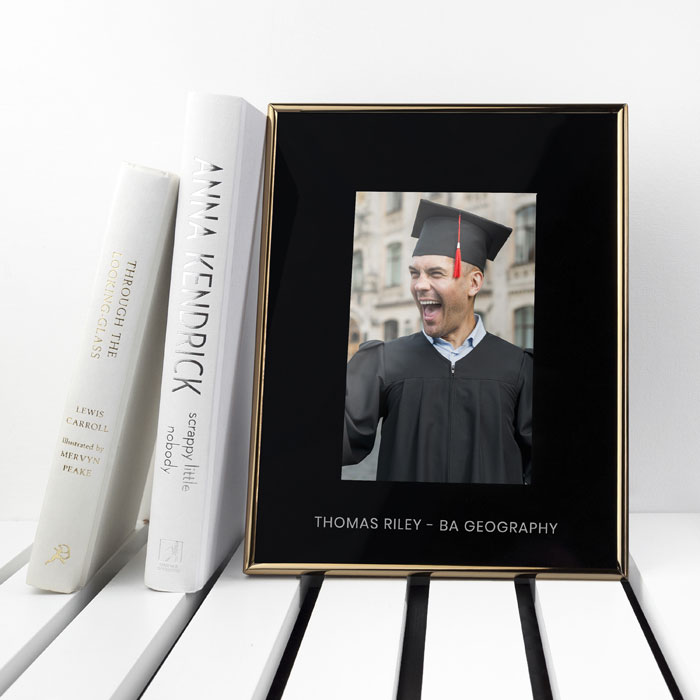 Personalised Graduation Photo Frame Black & Gold